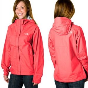 Red-Coral North Face Rain Jacket